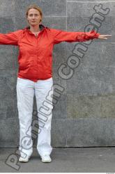 Whole Body Woman T poses White Sports Slim